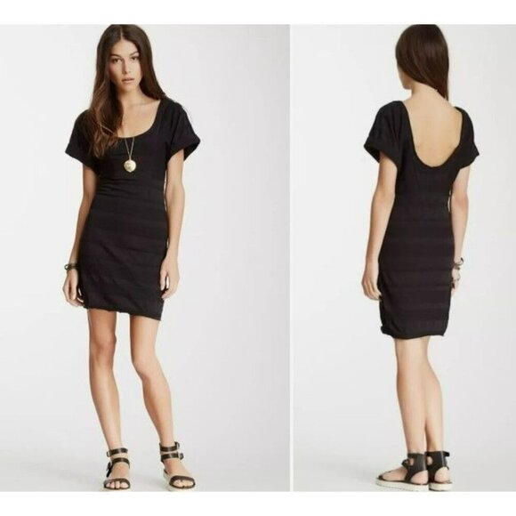 Free‎ People Black Casual Lunch Date Bandage Dress Size Small - Picture 1 of 12